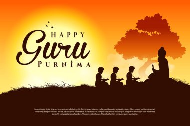 Mutlu Guru Purnima festivali için dini bayram arka planının bir gösterimi Hindistan 'da kutlandı
