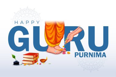 Mutlu Guru Purnima festivali için dini bayram arka planının bir gösterimi Hindistan 'da kutlandı