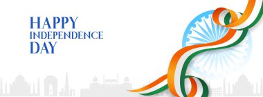 15 Ağustos 'ta Hindistan' ın Bağımsızlık Günü için soyut üç renkli afişin resmi.