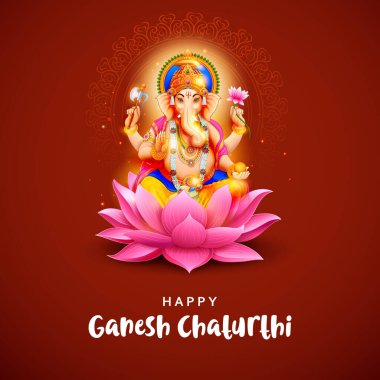 Ganesh Chaturthi festivali için Ganpati arka planının çizimi