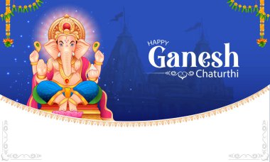 Ganesh Chaturthi festivali için Ganpati arka planının çizimi