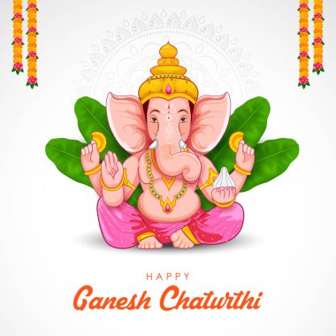Ganesh Chaturthi festivali için Ganpati arka planının çizimi