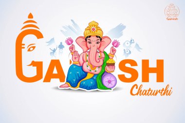 Ganesh Chaturthi festivali için Ganpati arka planının çizimi