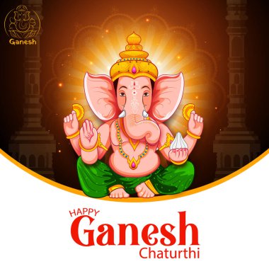 Ganesh Chaturthi festivali için Ganpati arka planının çizimi