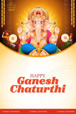 Ganesh Chaturthi festivali için Ganpati arka planının çizimi