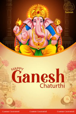 Ganesh Chaturthi festivali için Ganpati arka planının çizimi