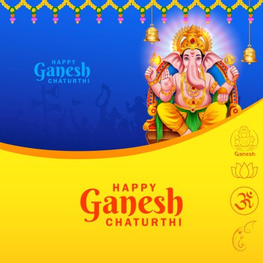Ganesh Chaturthi festivali için Ganpati arka planının çizimi