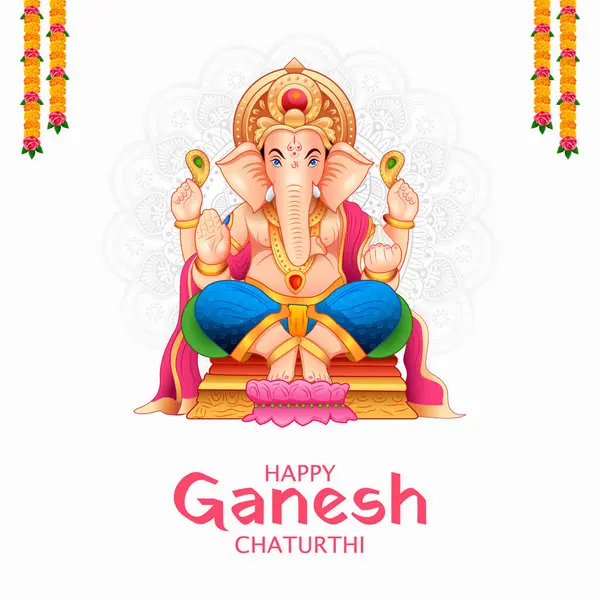 Ganesh Chaturthi festivali için Ganpati arka planının çizimi
