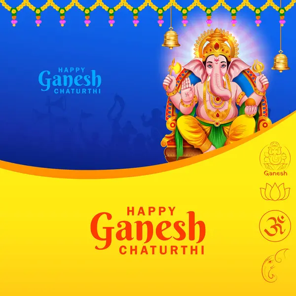 Ganesh Chaturthi festivali için Ganpati arka planının çizimi