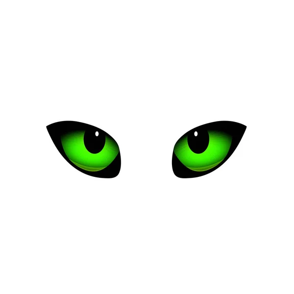 Zielony Kot Oko Wektor Ilustracja — Wektor stockowy