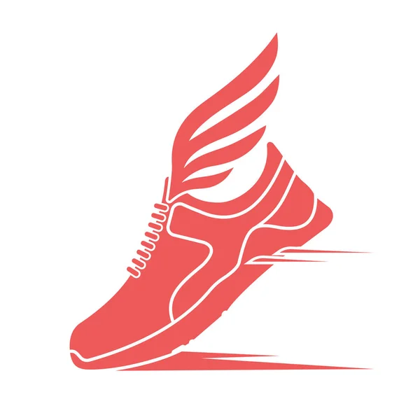 Ікона Спортивного Взуття Летить Крилах — стоковий вектор