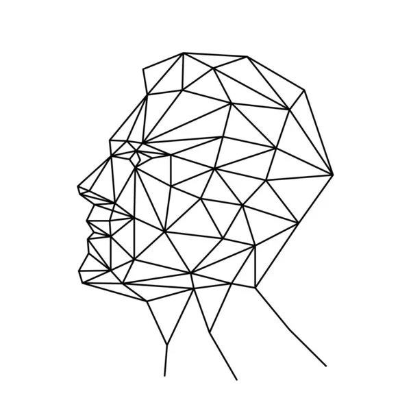 Людське Обличчя Багатокутників Векторні Ілюстрації — стоковий вектор