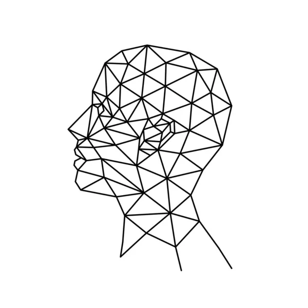 Human Face Polygons Vector Illustration — Stock Vector
