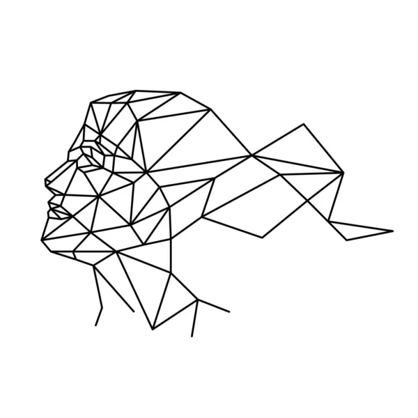 Rosto Humano Ilustração Vetorial Polígonos — Vetor de Stock