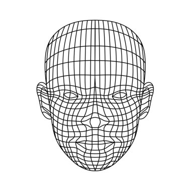 Yüz tasviri yapay zeka vektörü çizimi