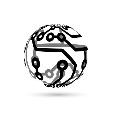 Sembol teknolojisi soyut ikon vektör çizimi