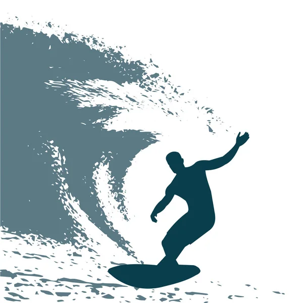 Surfer Wave Vector Illustration — Stock Vector