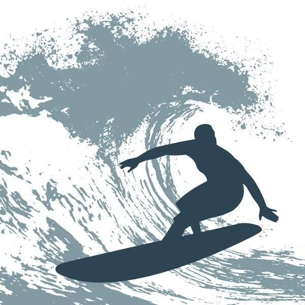 Surfista Ilustración Del Vector Onda — Archivo Imágenes Vectoriales