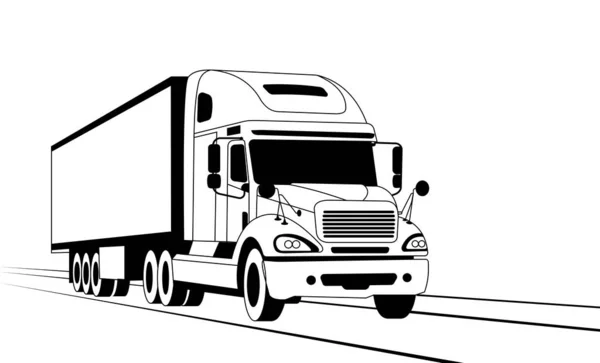 Truck Tractor Trailer Vector Illustration — Stock Vector
