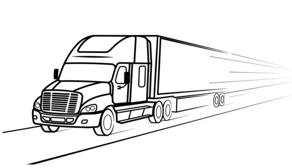 Truck Tractor Trailer Vector Illustration — Stock Vector