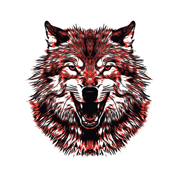 Wolf Face Grunge Style — Stock Vector