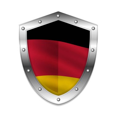 Alman bayrağı kalkan vektör illüstrasyonunda