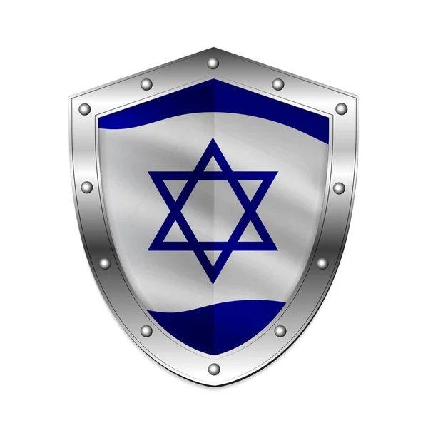 Σημαία Ισραήλ Στην Απεικόνιση Διανύσματος Ασπίδων Διανυσματικά Γραφικά