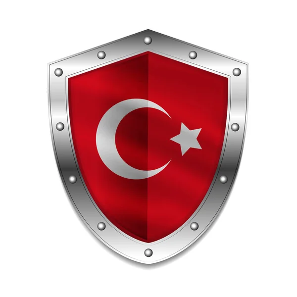 Turkiet Flagga Sköld Vektor Illustration Vektorgrafik