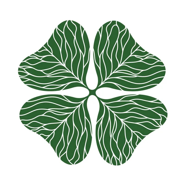 Clover Φύλλο Σύμβολο Της Ιρλανδίας Σχέδιο Τέχνης Σιλουέτα Διάνυσμα Αρχείου