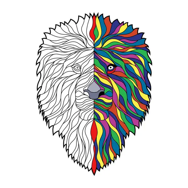 Lion Head Art Icon Vector Illustration — Stock Vector