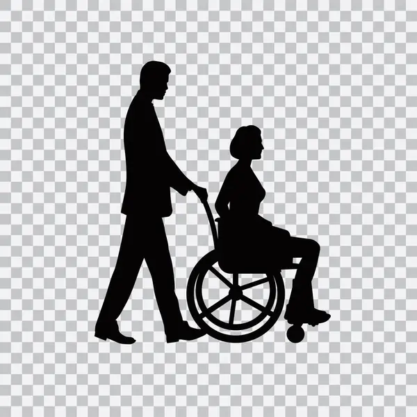 Şeffaf Vektör Illüstrasyonunda Tekerlekli Sandalyedeki Adam Telifsiz Stok Vektörler