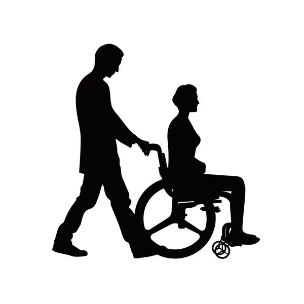 Человек Инвалидном Кресле — стоковый вектор