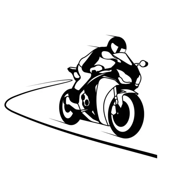 Motocicleta Corredor Silueta Vector Ilustración Vectores de stock libres de derechos