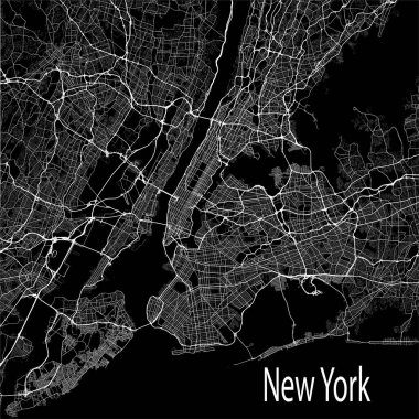 New York şehrinin ana hat haritası