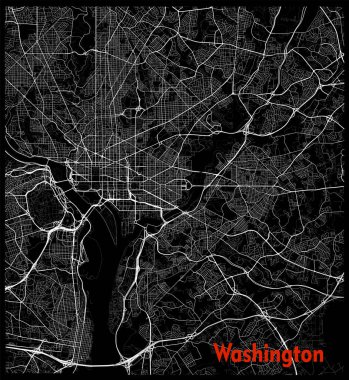Washington DC 'nin Contour haritası..