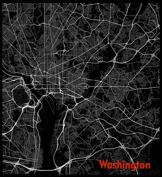 stock vector Contour map of Washington, D.C.