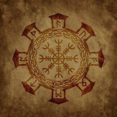 Eski yüzeyde İskandinav sembolü
