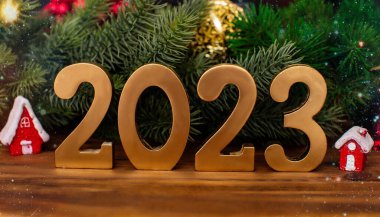 Mutlu Noeller ve mutlu yıllar konsepti. Mutlu Noeller ve mutlu yıllar 2023