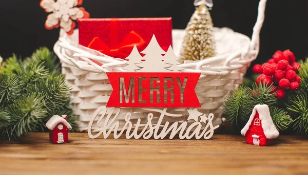 Frohe Weihnachten Frohes Neues Jahr Textdesign Über Magische Blaue Defokussierte — Stockfoto