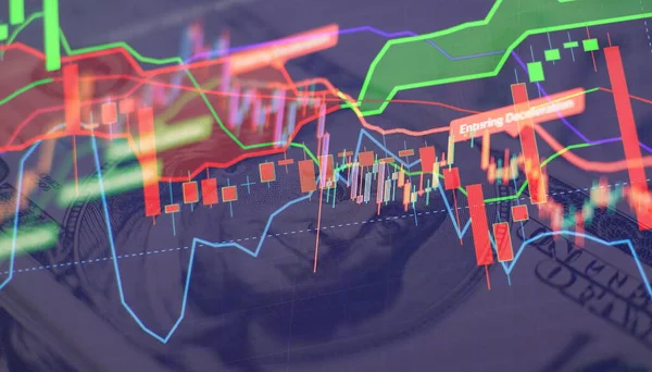Γράφημα Των Χρηματιστηριακών Συναλλαγών Επενδύσεων Γράφημα Forex Στην Ψηφιακή Οθόνη — Φωτογραφία Αρχείου