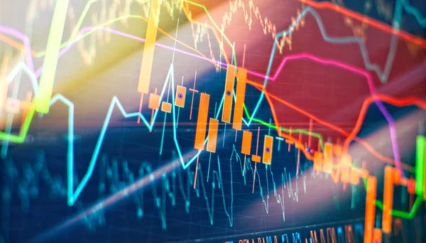 Бізнес Графік Фондового Ринку Цифровому Екрані Ринок Форекс Золотий Ринок — стокове фото