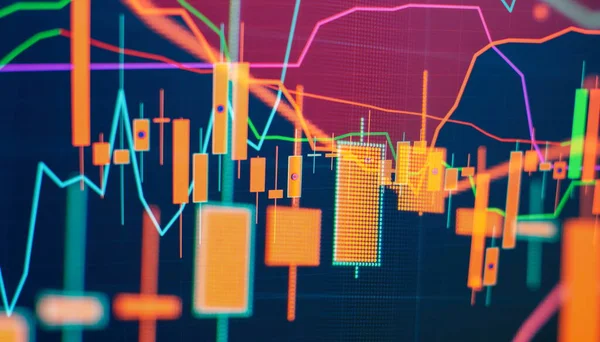 stock image Financial data on a monitor which including of Market Analyze. Bar graphs, Diagrams, financial figures. Forex chart. - Finance data concept.