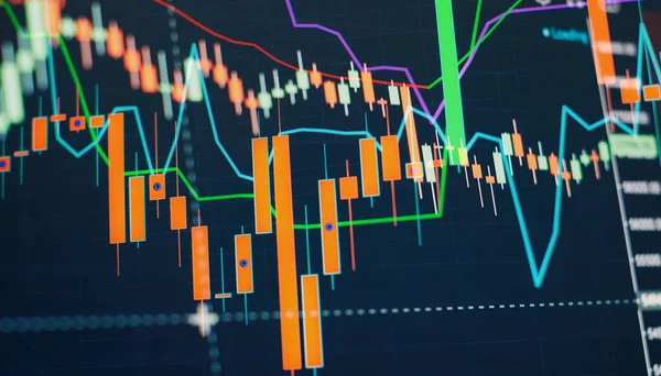 Arbetar Med Att Analysera Finansiell Statistik Och Marknadsdata Data Analysera — Stockfoto