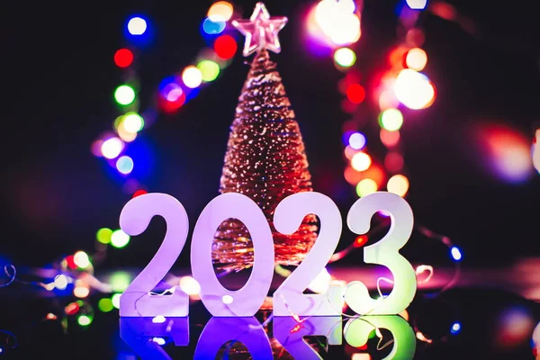 New Year 2023 Celebration Abstract Defocused Lights — Fotografia de Stock