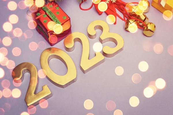 Feliz Año Nuevo Concepto Vacaciones Decoraciones Año Nuevo Árbol Copo — Foto de Stock