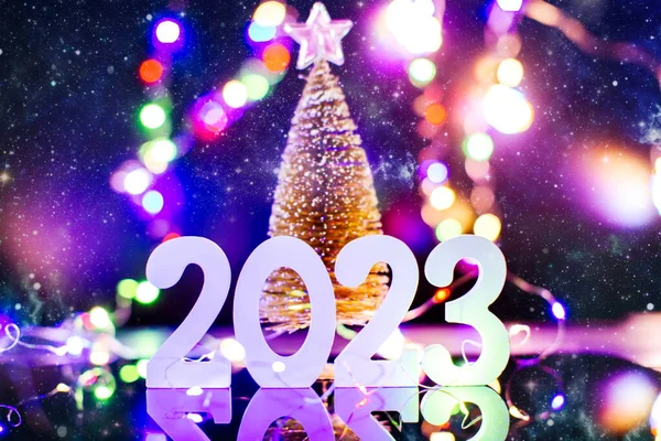 New Year 2023 Celebration Abstract Defocused Lights — Foto Stock