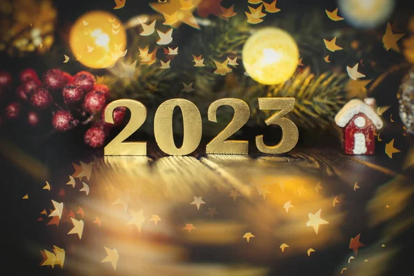 Новим Роком 2023 Символ Числа 2023 Концепція Святкування — стокове фото