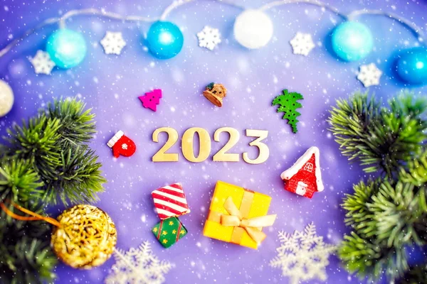 Feliz Año Nuevo 2023 Símbolo Del Número 2023 Concepto Celebración — Foto de Stock