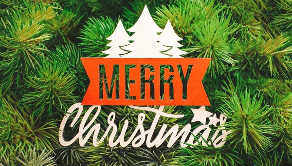 ハッピーホリデーグリーティングカード フレーム バナー ノエル クリスマスの装飾品とギフトボックス — ストック写真