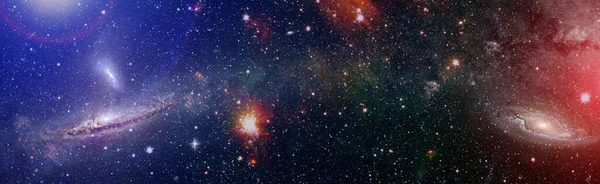 Färgglada Utrymme Bakgrund Med Stjärnor Galaxy Med Stjärna Och Rymddamm — Stockfoto
